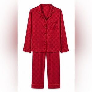 Women’s Satin Pajama Set - Classic Button-Up